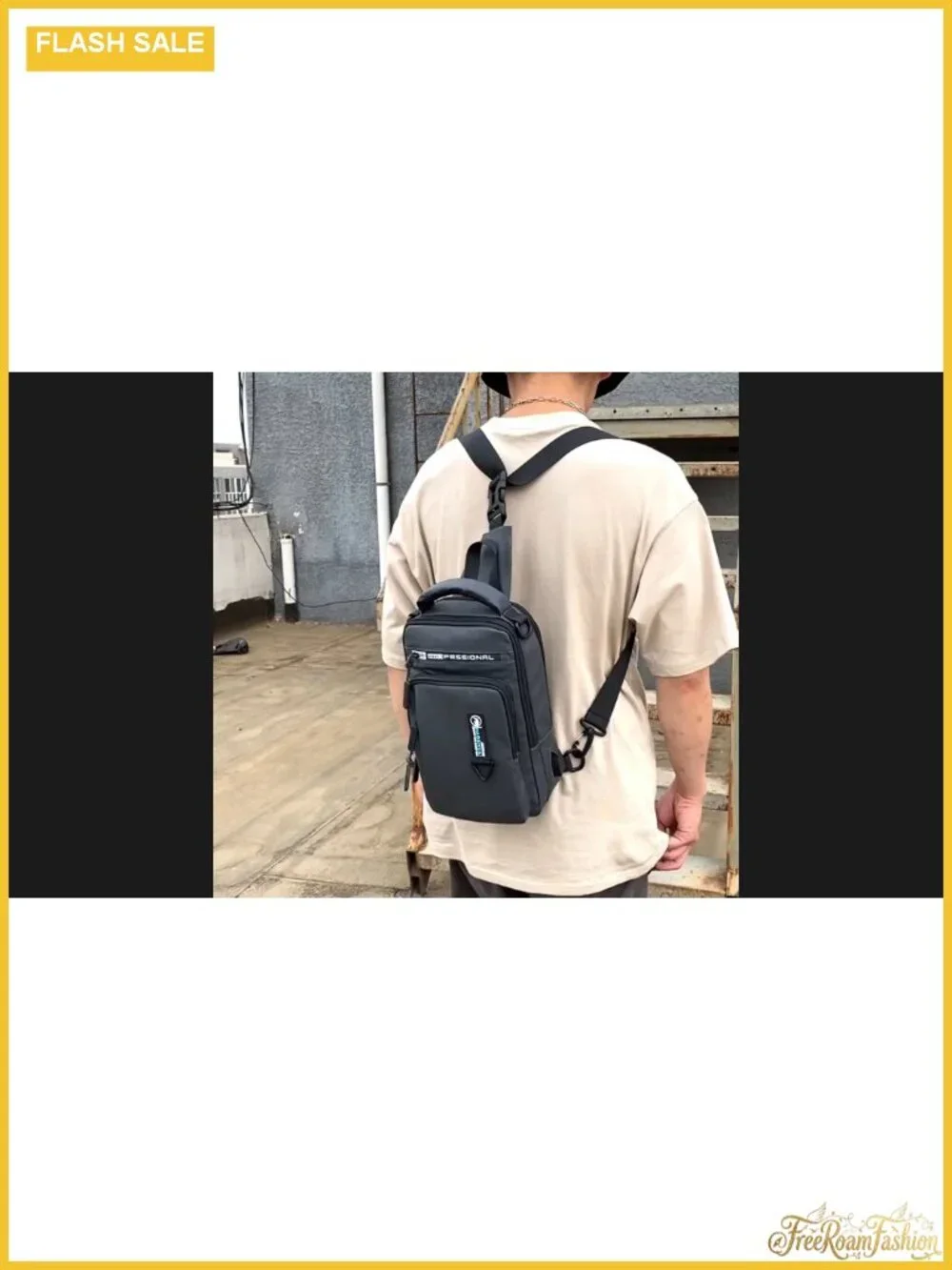 Waterproof Nylon Sling Shoulder Crossbody Bag for Men with Multiple Pockets